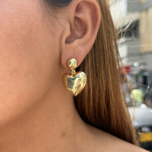 Topo balín y corazón liso en rodio