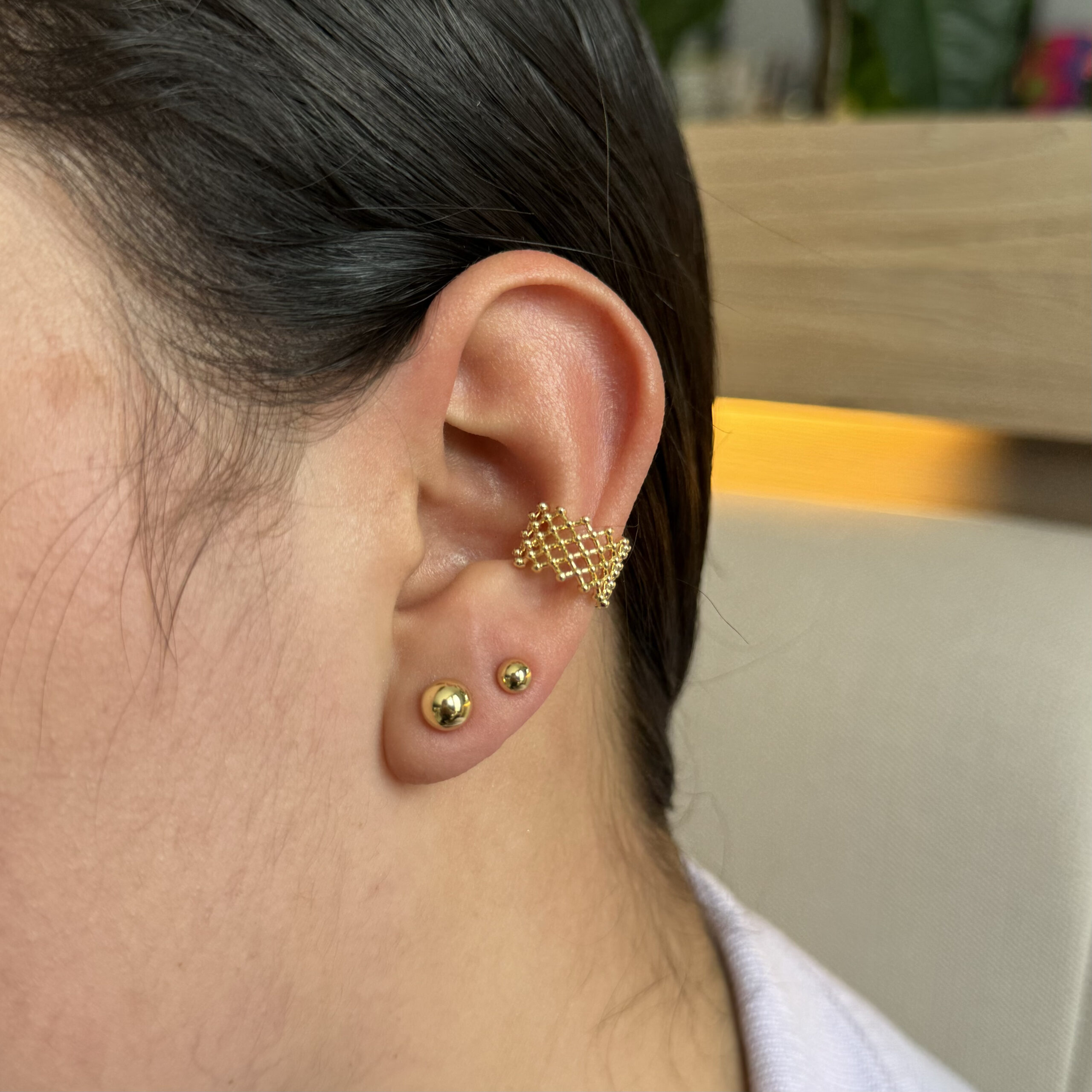 Earcuff tipo maya en rodio