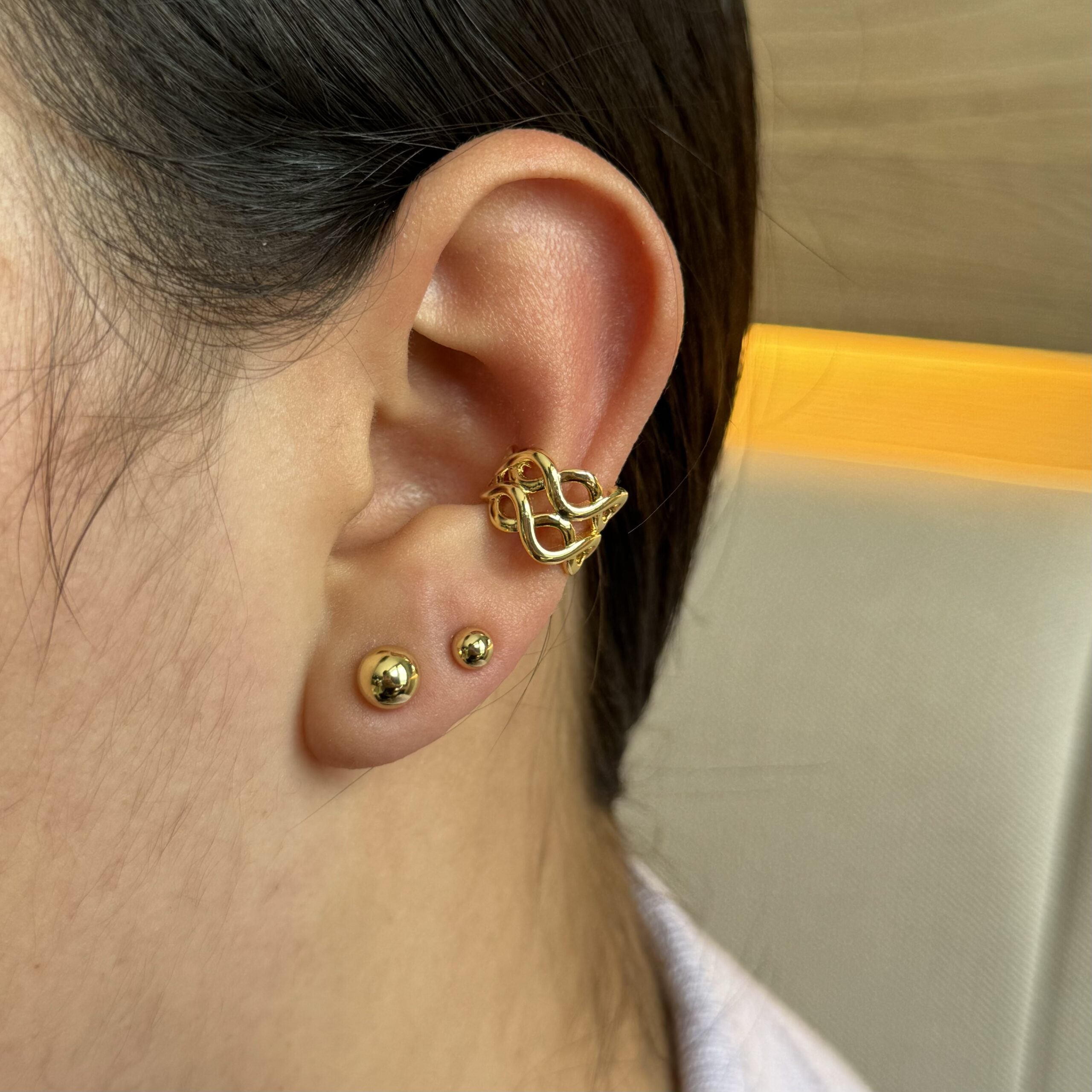 Earcurff entrelazo doble en rodio