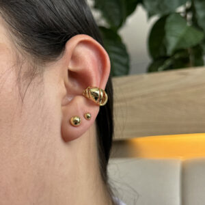 Earcuff líneas huecas en rodio
