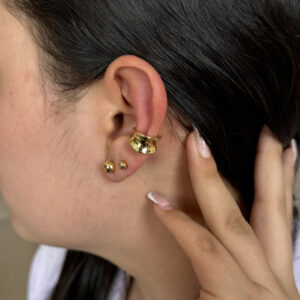 Earcuff ahuecado en rodio