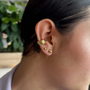 Earcuff 3 líneas con hondas en rodio