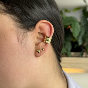 Earcuff martillado liso en rodio