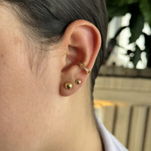 Earcuff cadena con zircones en rodio