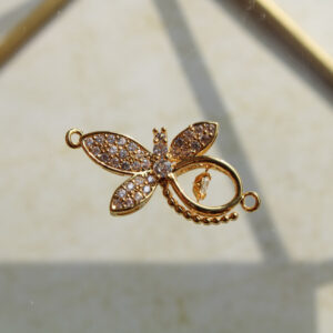 Dije mariposa con zircones en rodio