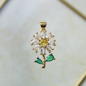 Dije margarita con zircones en rodio