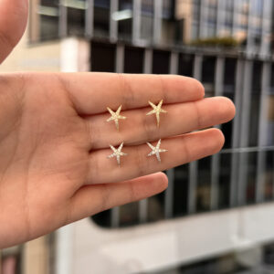 Topo estrella de mar con zircones en rodio