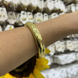 Brazalete chunky liso en rodio