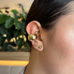 Earcuff chunky liso en rodio
