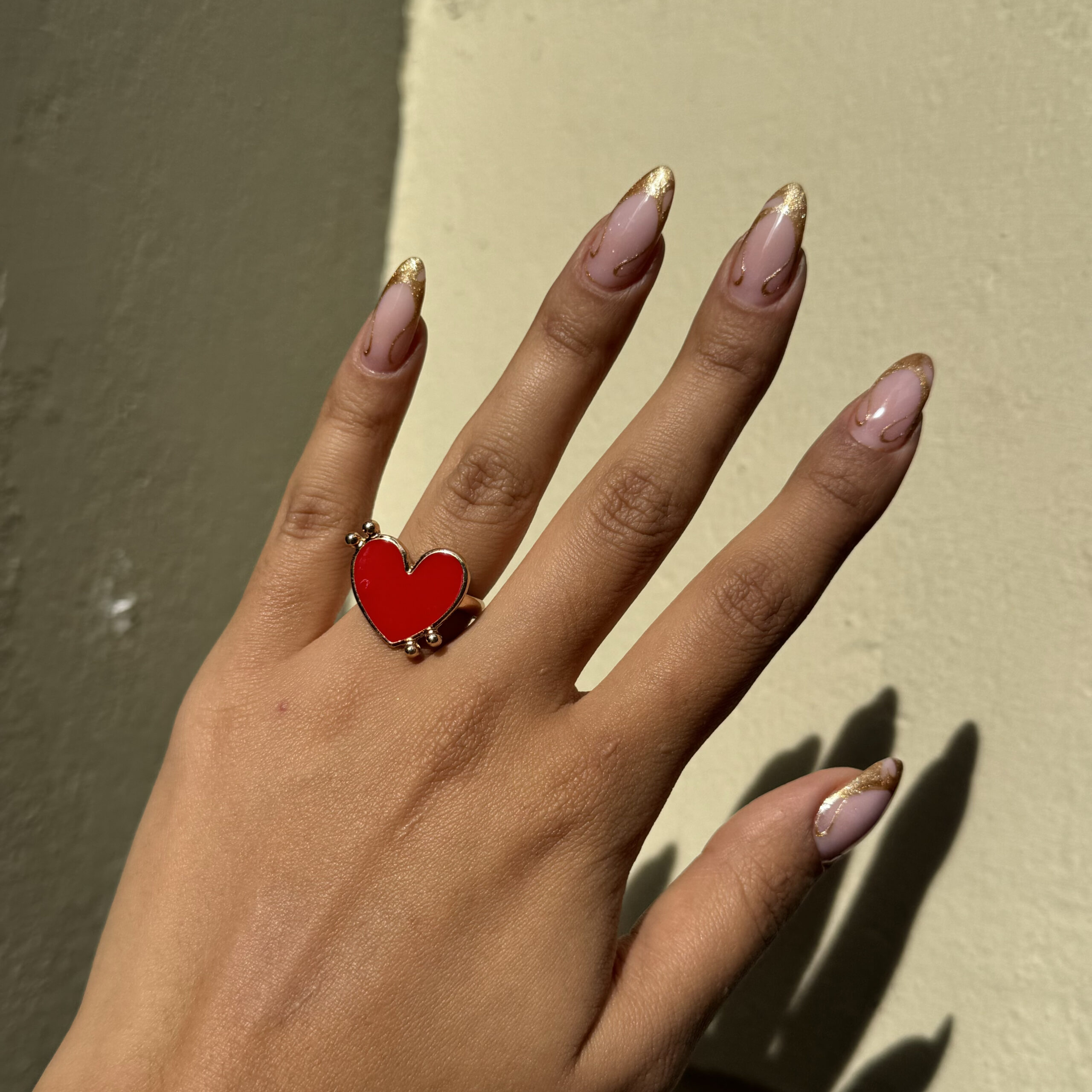 Anillo corazón en oro golfi - Imagen 2