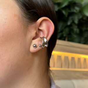 Earcuff bordes irregulares en rodio