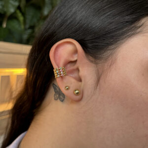 Earcuff zircones multiculor en rodio