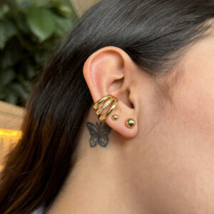 Earcuff nudo y zircones en rodio