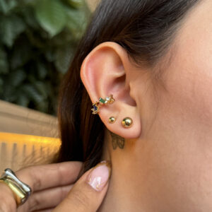 Earcuff zircones multicolor en rodio