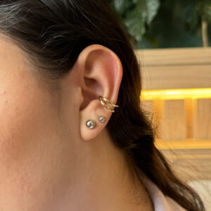 Earcuff doble liso en rodio