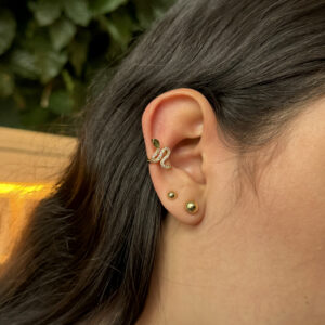 Earcuff serpiente zircones en rodio