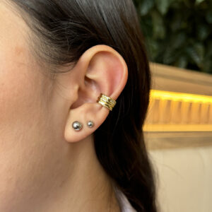 Earcuff líneas y zircones en rodio
