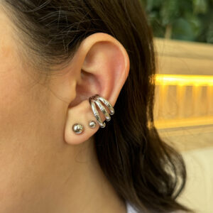 Earcuff nudo liso en rodio