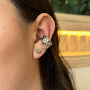 Earcuff trenzado en rodio