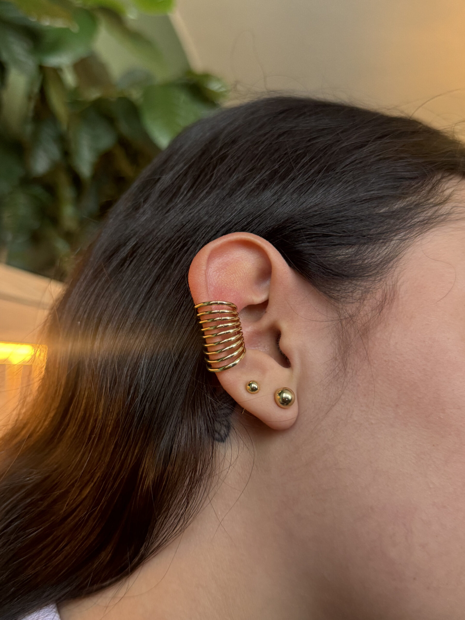 Earcuff resorte en rodio
