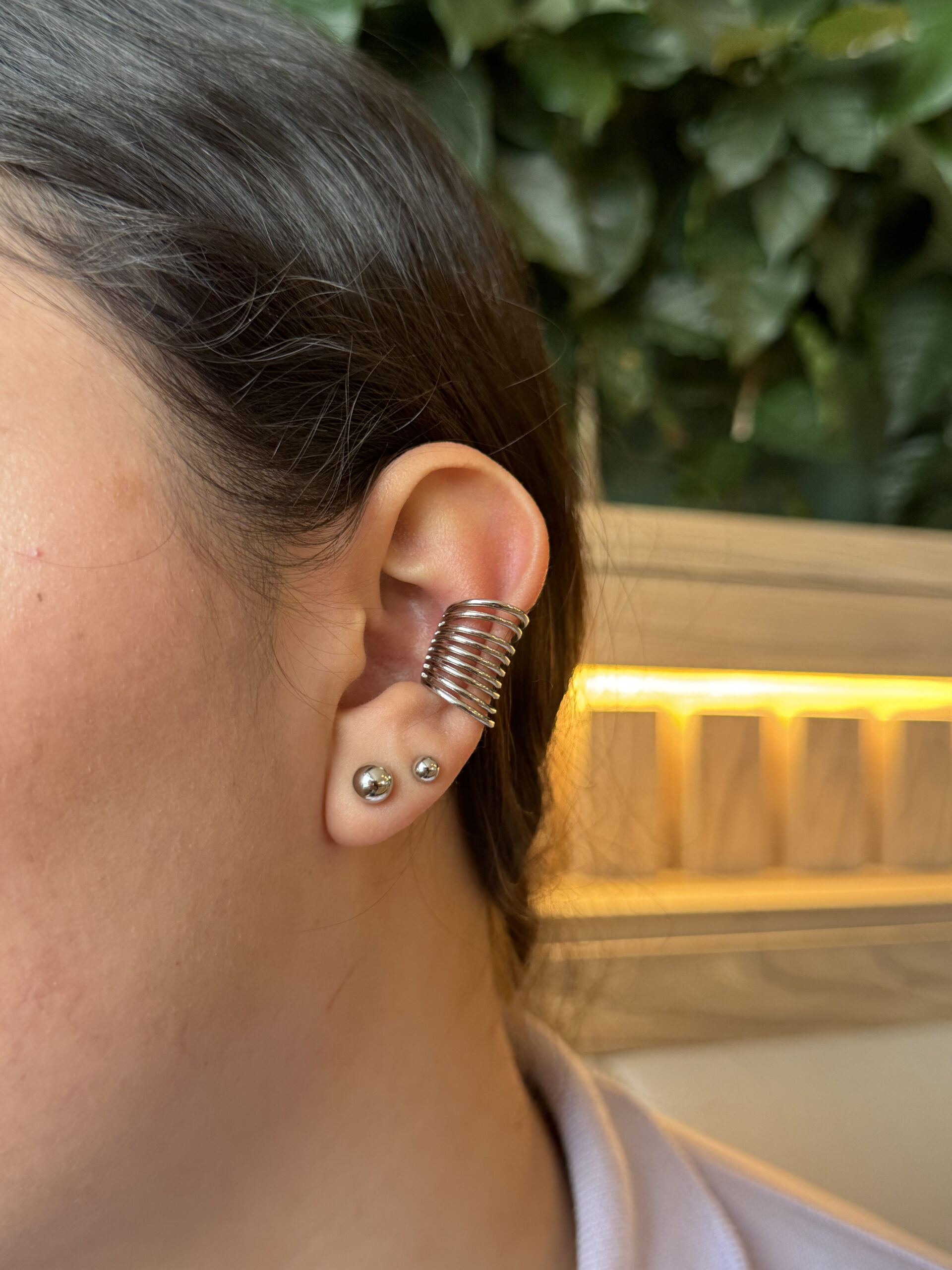 Earcuff resorte en rodio - Imagen 2