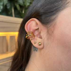 Earcuff líneas volubles en rodio