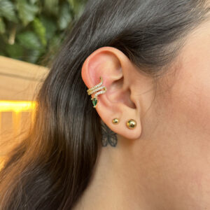 Earcuff serpiente con zircones en rodio