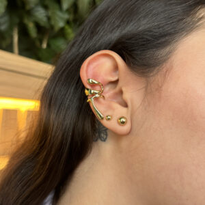 Earcuff serpiente chunky lisa en rodio