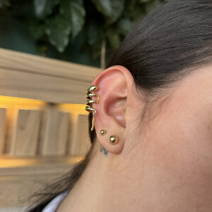 Earcuff serpiente lisa en rodio