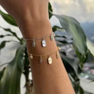 Pulsera dijes colgantes en rodio
