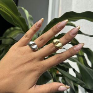 Anillos gota chunky en rodio