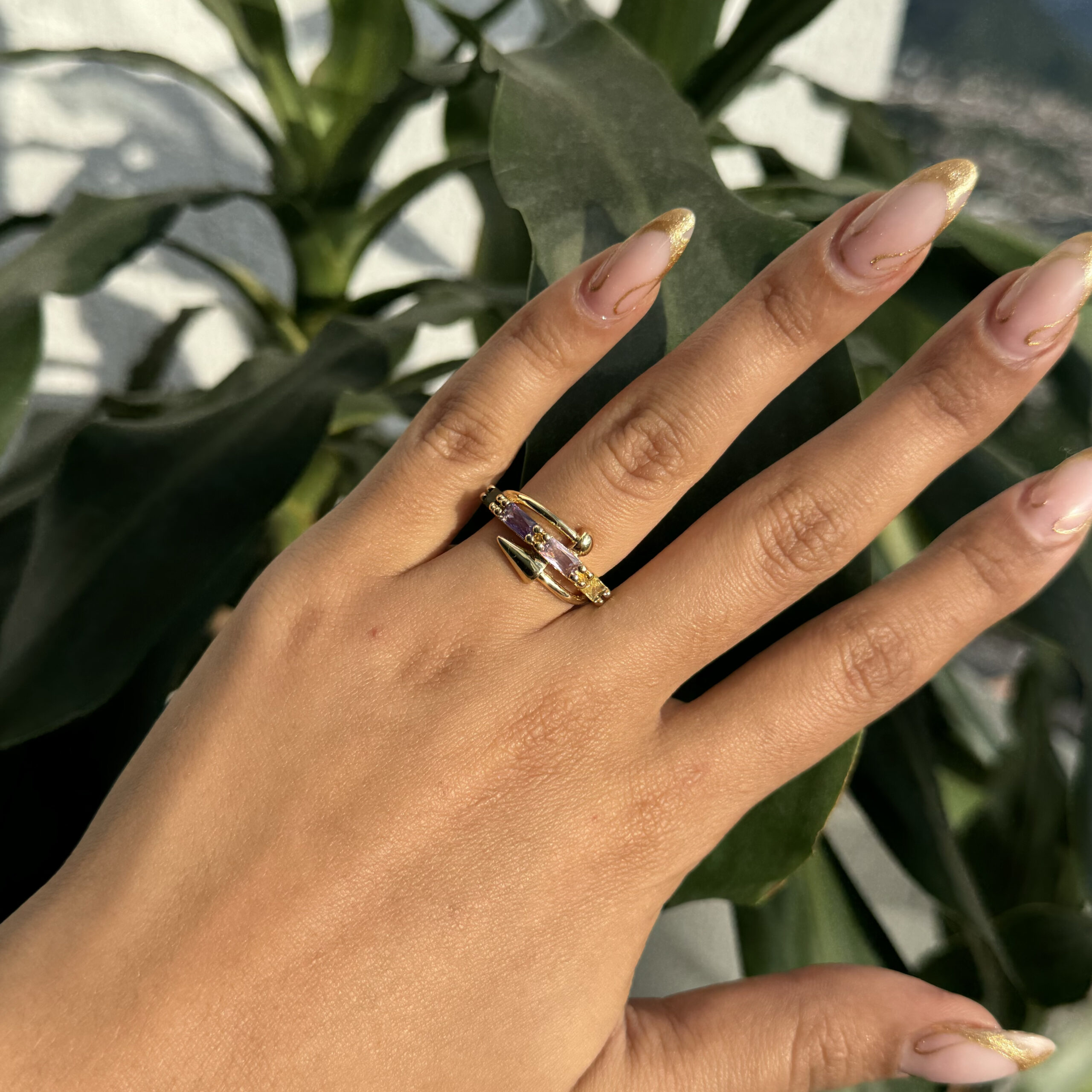 Anillo flecha en rodio - Imagen 3