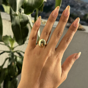 Anillo ovalo chunky en rodio