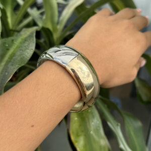 Brazalete bicolor en rodio