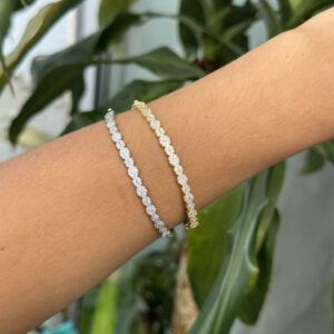 Brazalete círculos con zircones en rodio
