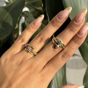 Anillo flecha en rodio