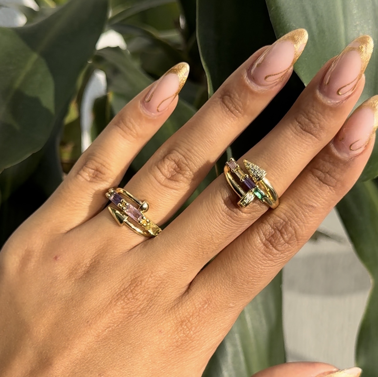 Anillo flecha en rodio