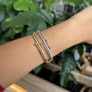 Brazalete clavo con zircones