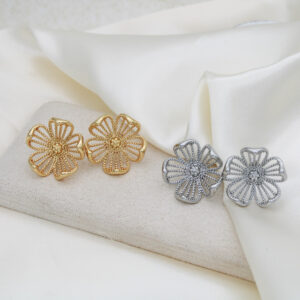 Topo flor minimalista en rodio