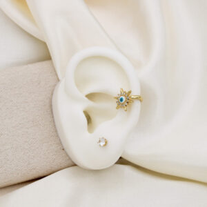 Earcuff sol ojo turco en rodio