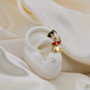 Earcuff corazones en rodio