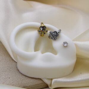 Earcuff huellas en rodio