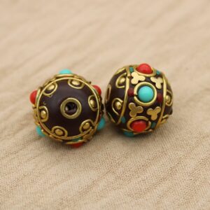 Tibetano redondo de 16mm en bronce