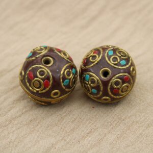 Tibetano en rodio redondo de 11 mm en bronce